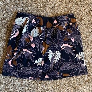 Title Nine Tropical Print Mini Skirt - Black, Brown, and Pink